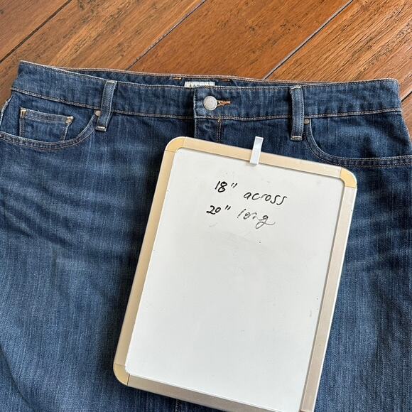 LL Bean Favorite Fit Denim Short Skirt Straight Cotton Blend Womens Sz 16 - Picture 11 of 11